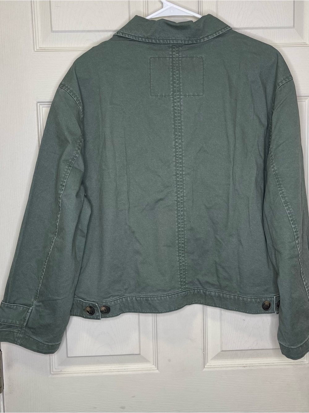 Hunter Women's Cropped Green Utility Long Sleeve Jacket Sz L - Picture 8 of 8